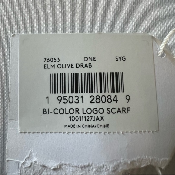 Wool and Cashmere Coach WIDE scarf NWT Khaki and Green - Picture 6 of 6